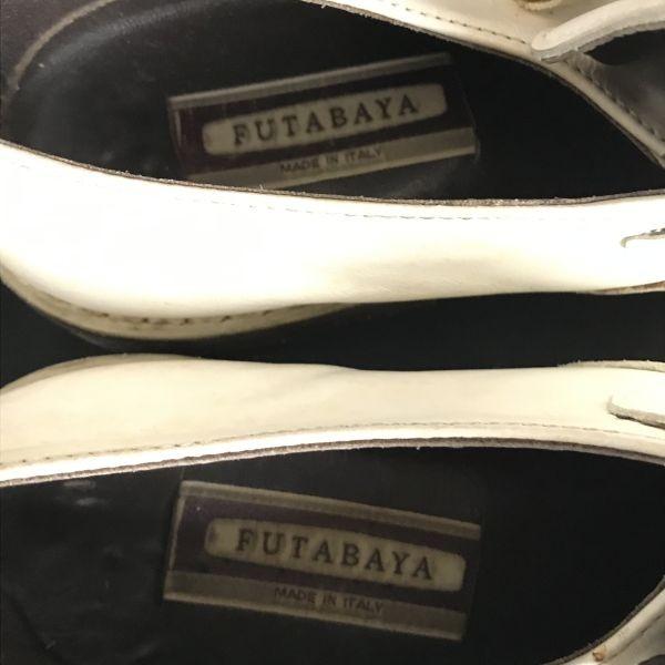 Italy FUTABAYA Leather Moccasin Monk Strap 38 24 White(USED)