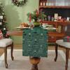 Weihnachts-Tischläufer Flauschig Bestickt Grün Feiertagsdeko Esstischdecke Überwurf