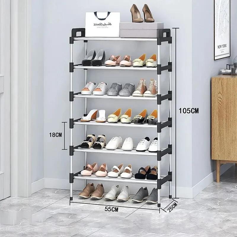 3-7Floor Simple Shoe Rack Multi Layer Dustproof Household Doorstep Shoe Cabinet Storage Space Saving Assembly Of Small Shoe Rack