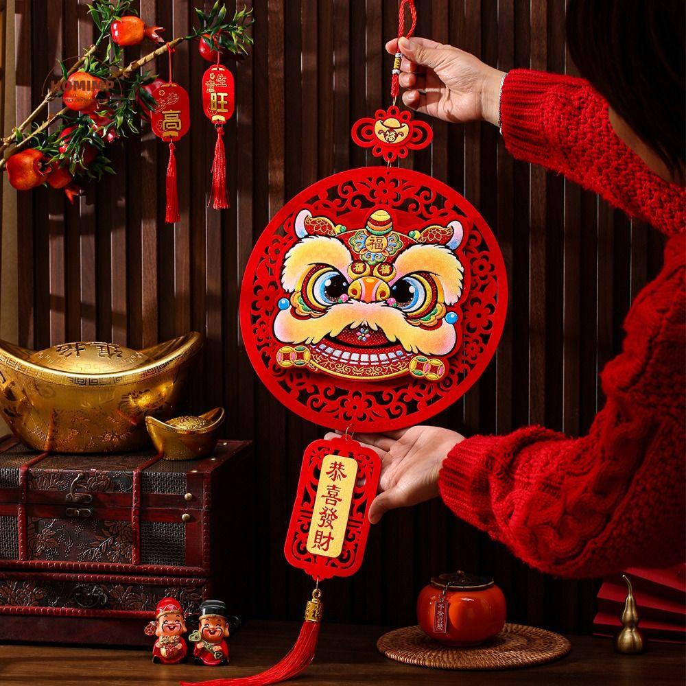 2026 Horse Year Traditional Chinese New Year Decoration Blessing Words Flannel New Year Pendant Exquisite Door Sign Home