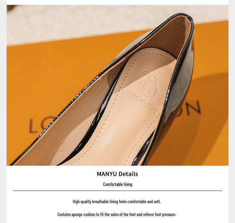 Nude Patent Leather Stiletto High Heels - 2025 Women’s Nightclub Style with Red Bottoms and Pointed Toes