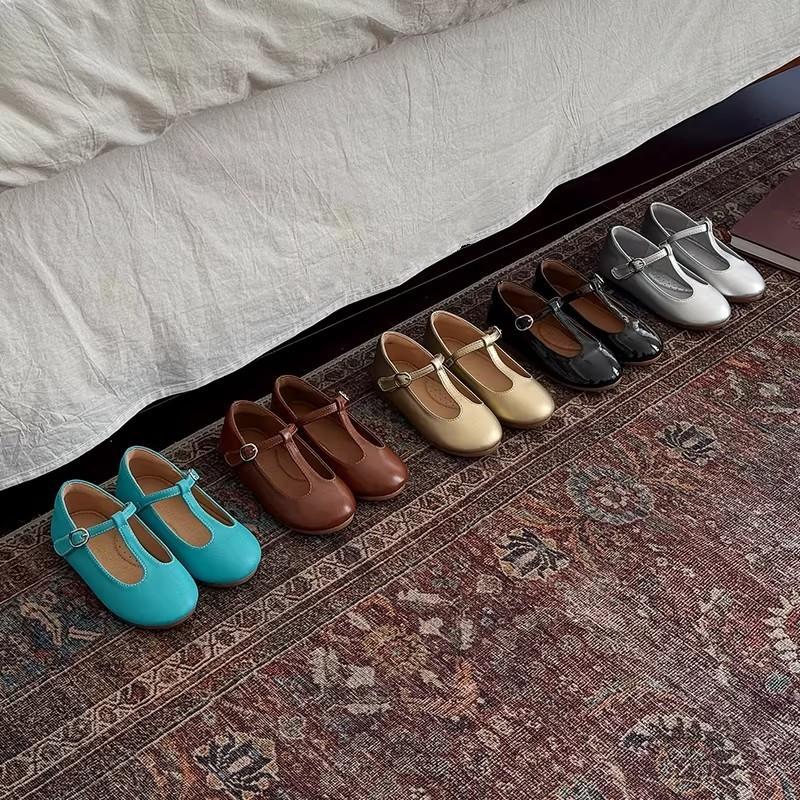 Youth style shoes Girls Flat Shoes Princess Style PU Leather Slip-Ons Toddler Little Kids Low-Cut Casual Footwear
