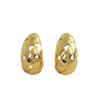 European & American Retro Brushed Woven Texture Minimalist Hollow C-Shaped Earrings for Women