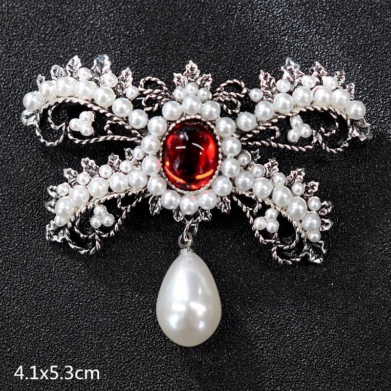 Genuine Professional Amasht Brooch Retro High-end Temperament Luxury Pearl Diamond Pin Women's Suit and Accessories
