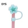 Silicone Flower Straw Cap 10mm Diameter Cute Straw Topper Dust-Proof Drinking Straw Covers Cap Reusable Straw Tips Lids Gift for Party Decor