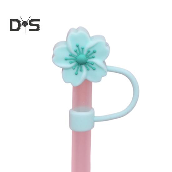 Silicone Flower Straw Cap 10mm Diameter Cute Straw Topper Dust-Proof Drinking Straw Covers Cap Reusable Straw Tips Lids Gift for Party Decor