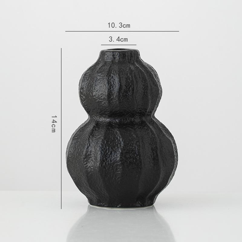 Black Minimalist Creative Decoration with Dried Flowers Flower Vases Entrance Desk Living Room Floral Arrangements Flower Vase