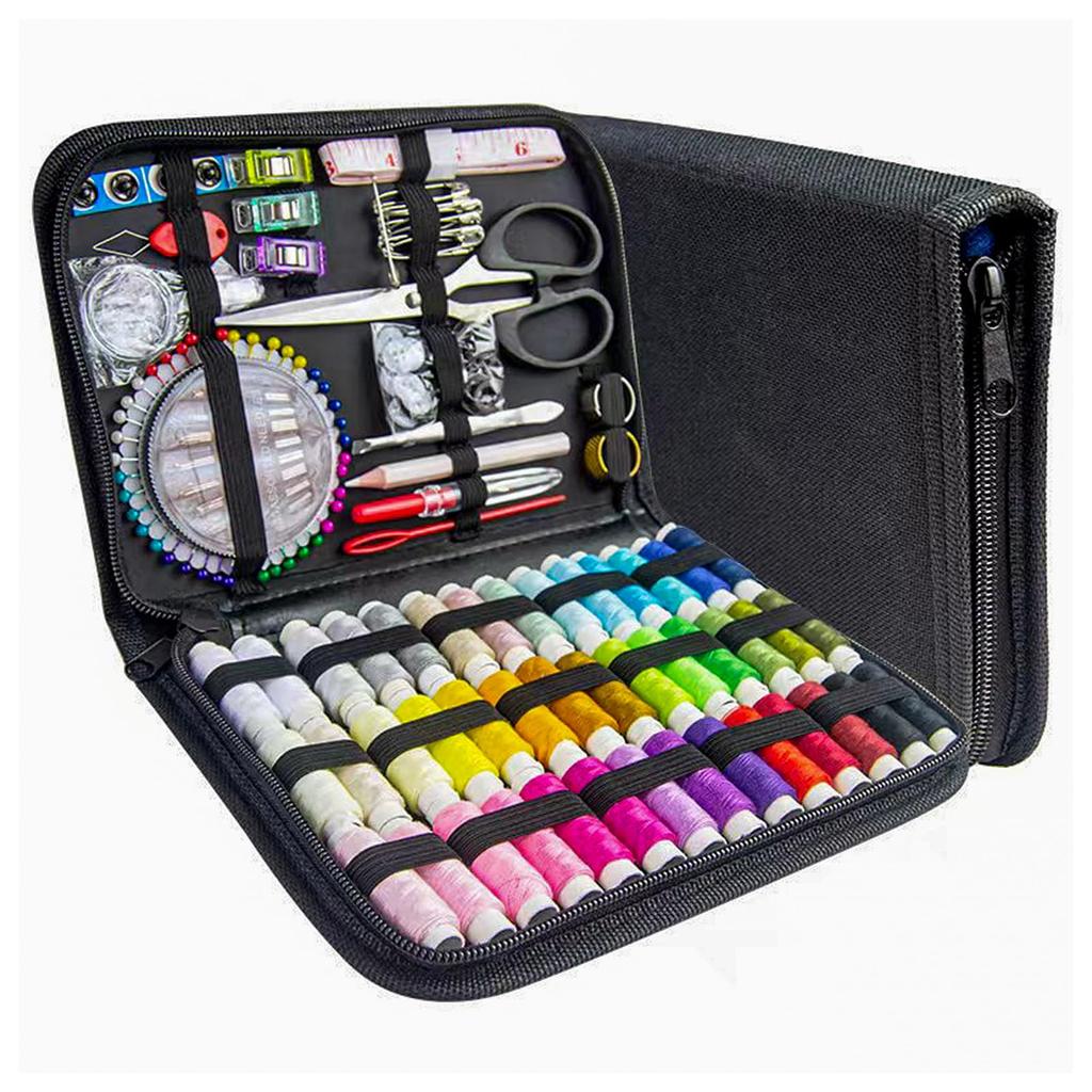 JUNING Sewing Portable Sewing Kit with Tools for and for Home Elementary School and Includes Black Storage Bag Colors XL Kit, Embroidery, Crafts,