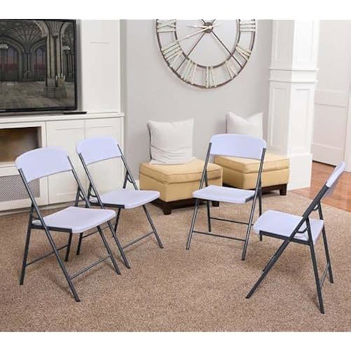 Chaise Pliante - LIFETIME - Modèle 80923 - Acier Allié - Granit Blanc - Confort Optimal