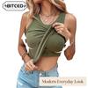 Women's Fashion Casual Solid Color Print Sleeveless O-Neck Blouses & Shirts