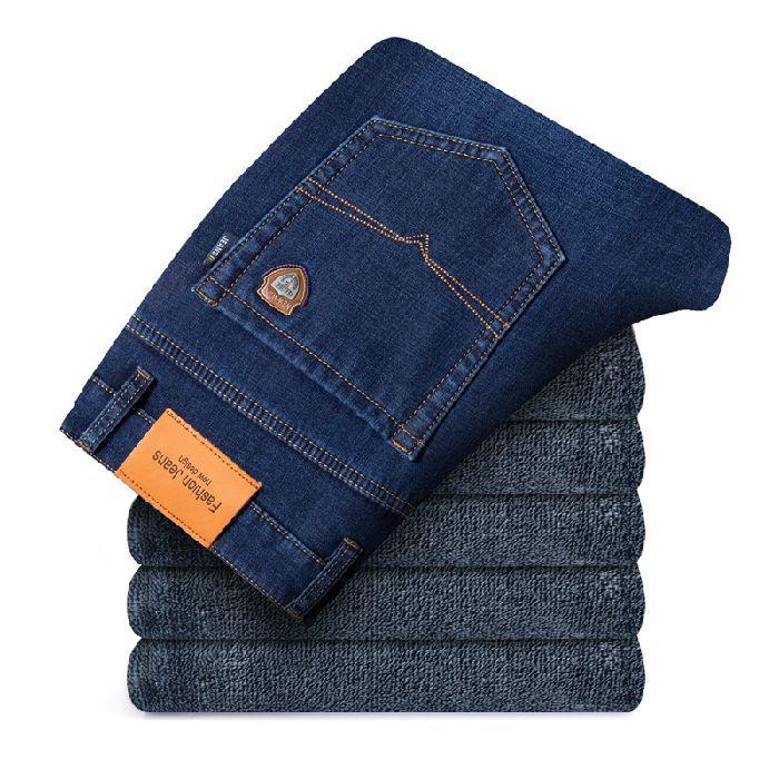 . Jeans Autumn and Winter Casual Long Pants Piled and Thickened Winter Super Thick Medium Loose Straight Pants