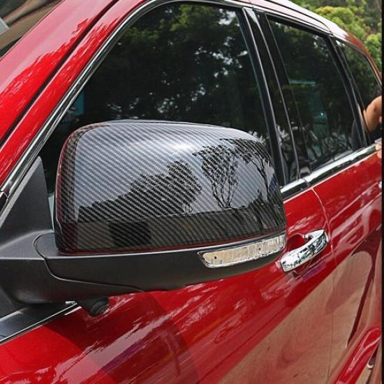 For Grand Cherokee 2014-2018 Carbon Fiber Style Side Mirrors Rearview Trim Cover