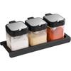 Lijiuho 3-Piece Glass Seasoning Jar Set