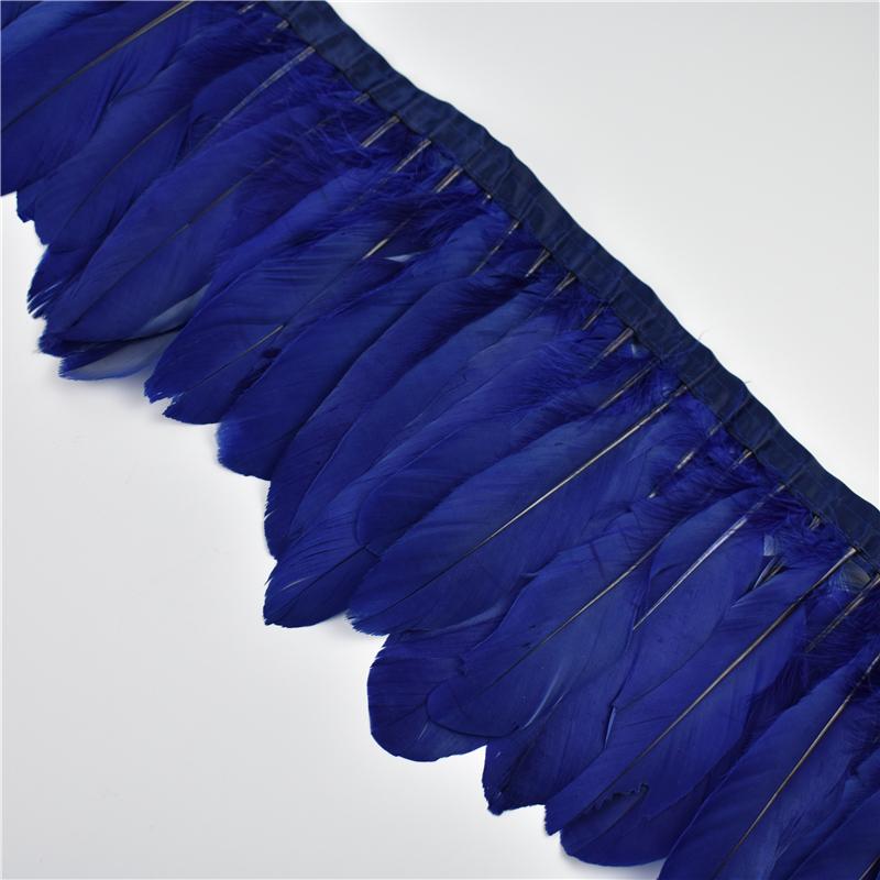 2 Meter Gänsefederbesatz Hochzeitsfeier Dekoration Fransen für Kleidung Makramee Federn DIY Farbige Federn Bänder für Bastelarbeiten