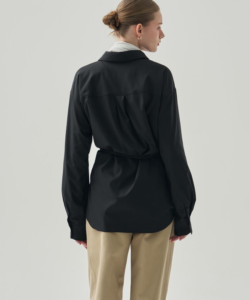 Deuloupisumeon Wrinkle-Free Side Button Wrap Shirt [White]