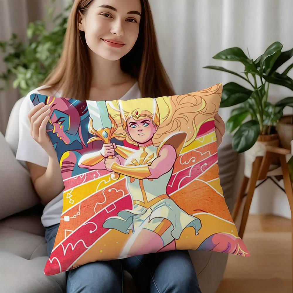 She Ra And The Princesses Of Power Pillow Case Plush Fabric Soft Pillowcase Double Sided Print Cushion Cover Household Gifts 12x12Inch