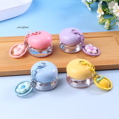 1Pc 5g Mini Empty Plastic Lip Mask Jar with Keychain Pendant Lip Balm Canister Cream Lip Balm Container Lipstick Makeup Holder