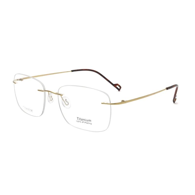 

Pure Titanium Glasses for Sight for Men Blue Anti Light Bezel Optical Lenses for Men Rimless Frame for Women s Grade Glasses +1 0(NO BLUE LIGHT) золотой