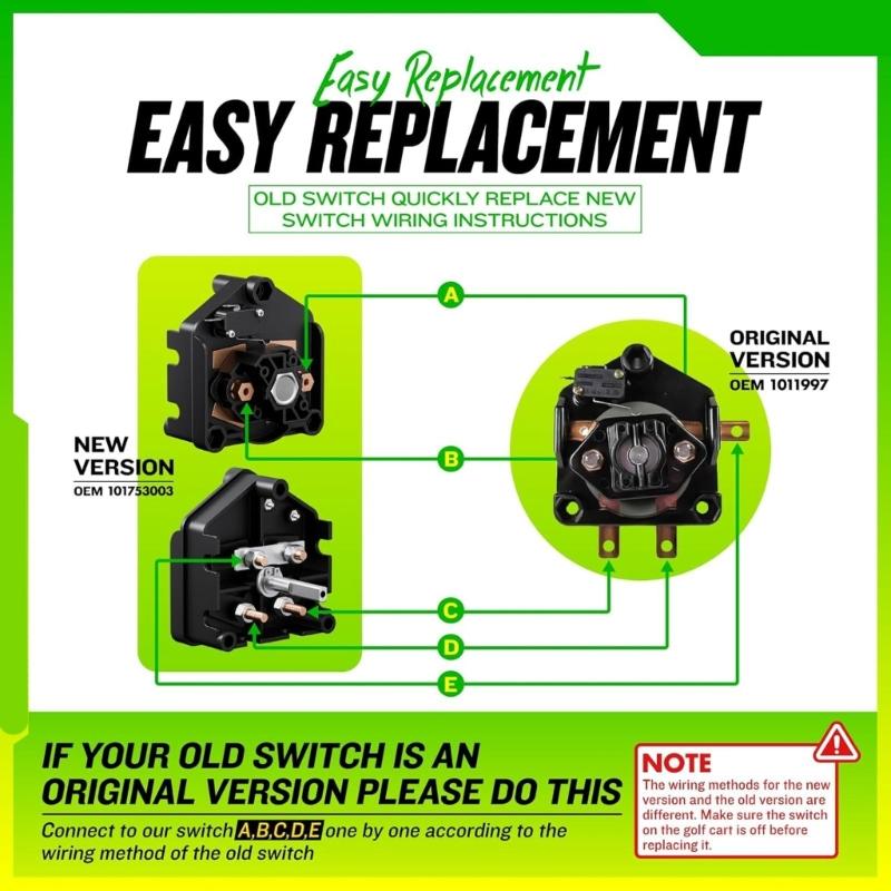 36V Forward Reverse Switches 101753003 Golf Cart Miniature Switches Assembly for Golf Carts Solves Mechanical Wear Problems