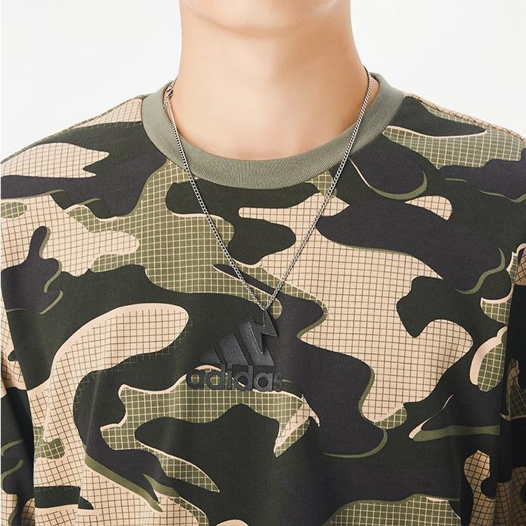 Adidas Mh Gfx Camo Knit Casual Crew Neck Sweatshirt Men Tops GM4472