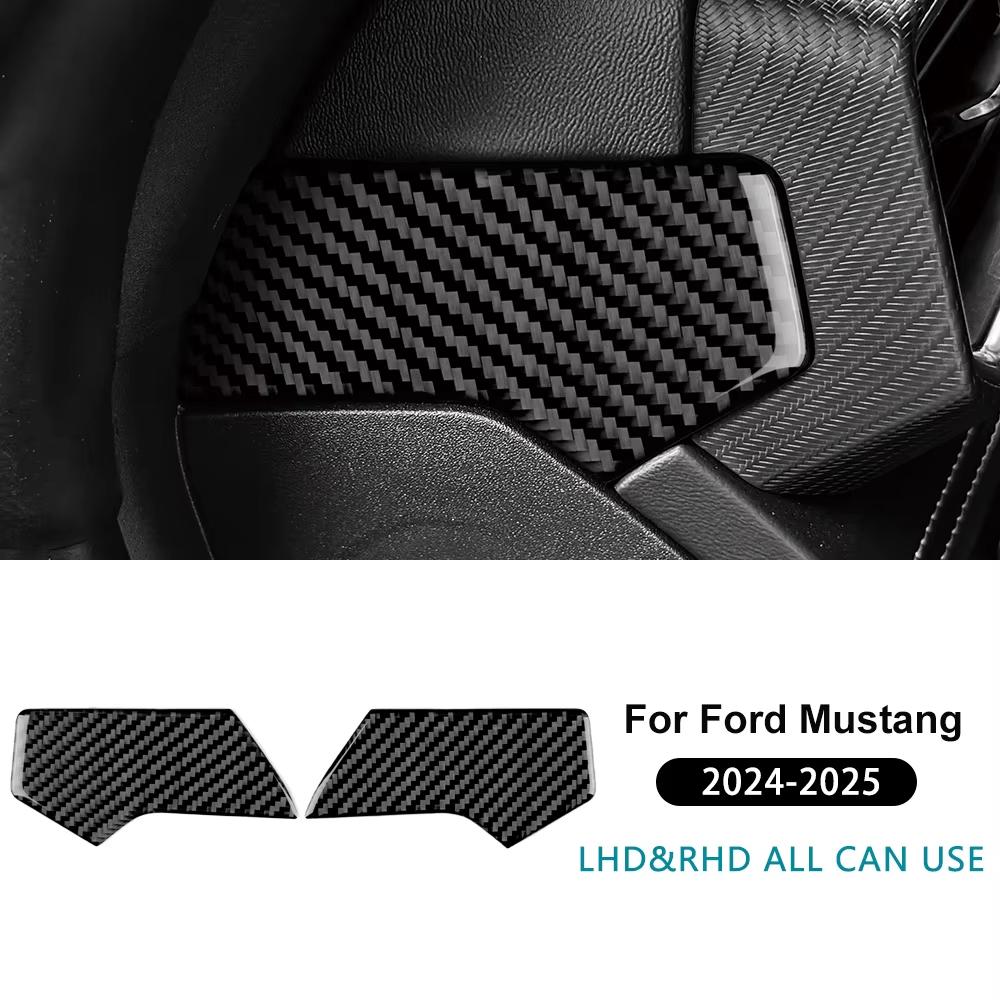För Ford Mustang Dark Horse EcoBoost GT S650 2024 2025 2026 Äkta Mjuk Kolfiberklistermärke Bil Dörr Fönster Knapp Panel Trim