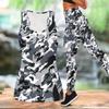 Luipaardprint en Graffiti Patroon Print Yoga Outfit voor Dames Mode Workout Leggings Fitness Sport Casual Yoga Set Sportpak