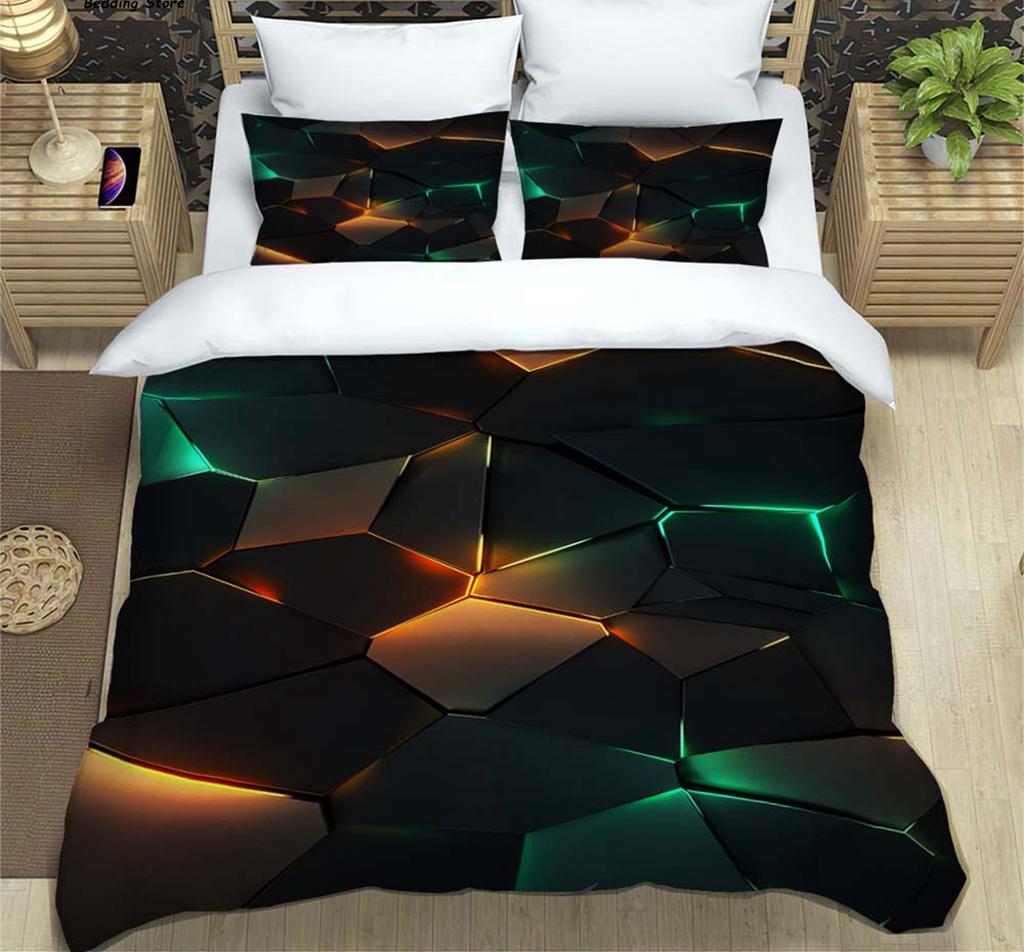 3D Modern Abstract Geometric Minimalist Printed Bedding Queen Bedding Set King Size Bedding Set Soft And Comfortable Breathable