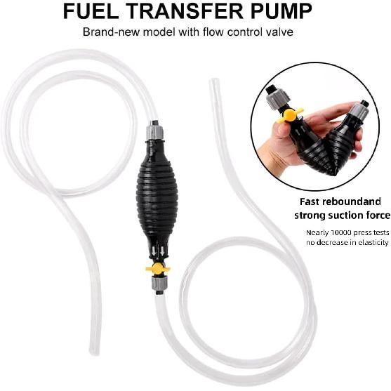 9.8Ft Siphon Pump For Gasoline, Multifunction Liquid Sucker Pump Comes With Flow Valve And Fixing Buckle, For Gas Gasoline Petrol Diesel Oil Liquid