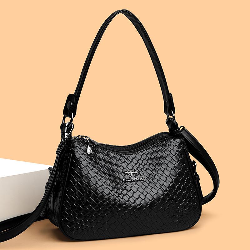 Autumn New Autumn Style Middle  Aged and Elderly Women's Bag Shoulder Crossbody Bag Soft Leather Women's Singles Bag