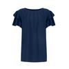 Women's Formal Casual Summer Pleated Short Sleeve Round Neck Top