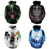Galaxy Space 3d Wolf Graphics Sweatshirt Jacket Pullover Hoodie Unisex Sweater