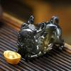 Color-Changing Tea Pet Pixiu and Golden Toad Ornament