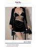 Guiruo Samt Dessous Set: Camisole, Morgenmantel mit offener Vorderseite, Stilleinlagen - Pure Desire Kollektion 1490