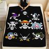 1PC One Piece Straw Hat Pirates Patterned Flannel Blanket Suitable For All Seasons For Home Decor Warmth And Comfort Gifts Holiday Present