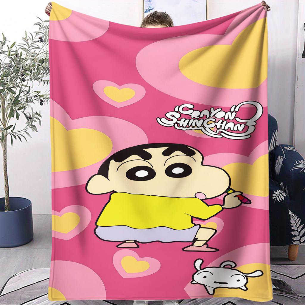 Crayon Shinchan Japanese Kawaii Blanket Soft Comfortable SkinFriendly For Bed Bedroom Dorm Sofa Office Car Lunch Camping Gift
