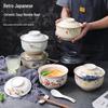 Ceramic Noodle and Soup Bowl with Lid for Home or Dorm Use