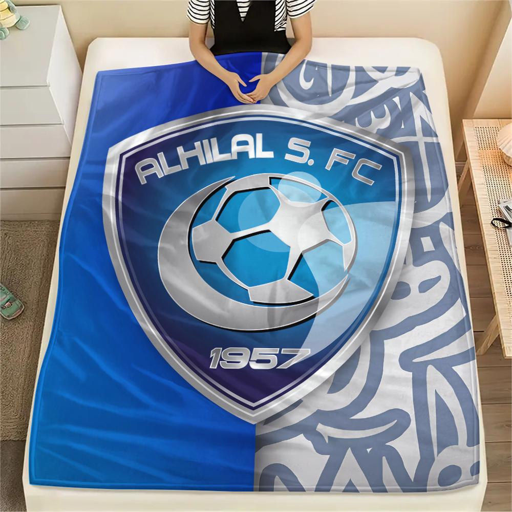 

1PC Al Hilal SFC Print Flannel Blanket, High quality All Seasons, Home Decor, Warmth and Comfort, Perfect for Christmas Gifts 80cm x 120cm