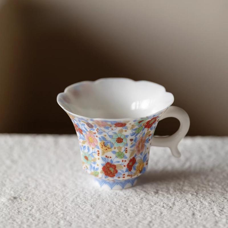 1PC Kiln Altered Ceramic Tea Cup Pastel Master Cup Chinese Style High Grade Tea Set Home Decoration Gift Drinkware