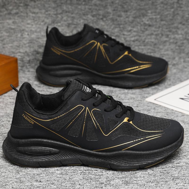 Autumn and Winter New Sports Shoes Solid Color Fashion Commuting Casual Shoes Thick Sole Comfortable Breathable Lightweight Thickened Men's Shoes