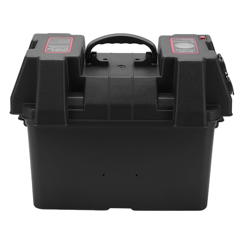 Motor Backup Battery Box Power Center Portable Marine Accessary with Voltmeter for Car RV Yacht Ship 12V