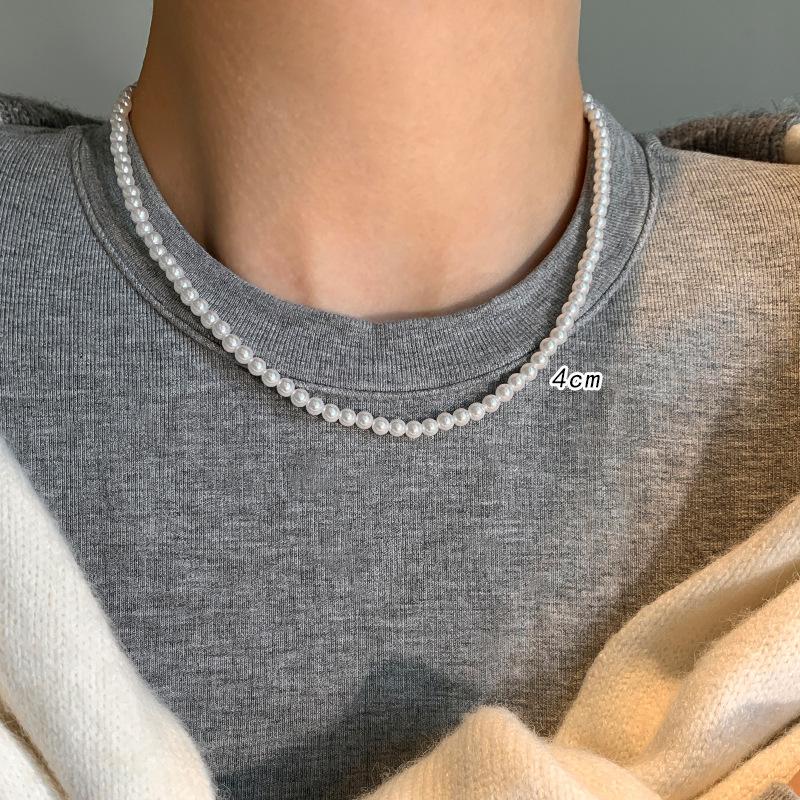 Magnetic Pearl Necklace Neck Chain Stacked Accessories Women's Light Luxury Niche Collarbone Chain