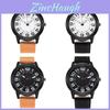Quartz Watch For Men With Luminous Hands Business Casual Alloy Case Leather Strap