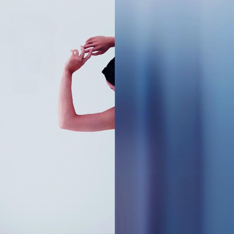 Shower Curtains White To Blue Gradient Waterproof Bathroom Curtain for Toilet Peva Fabric with Hooks Dry-wet Separation 111cm