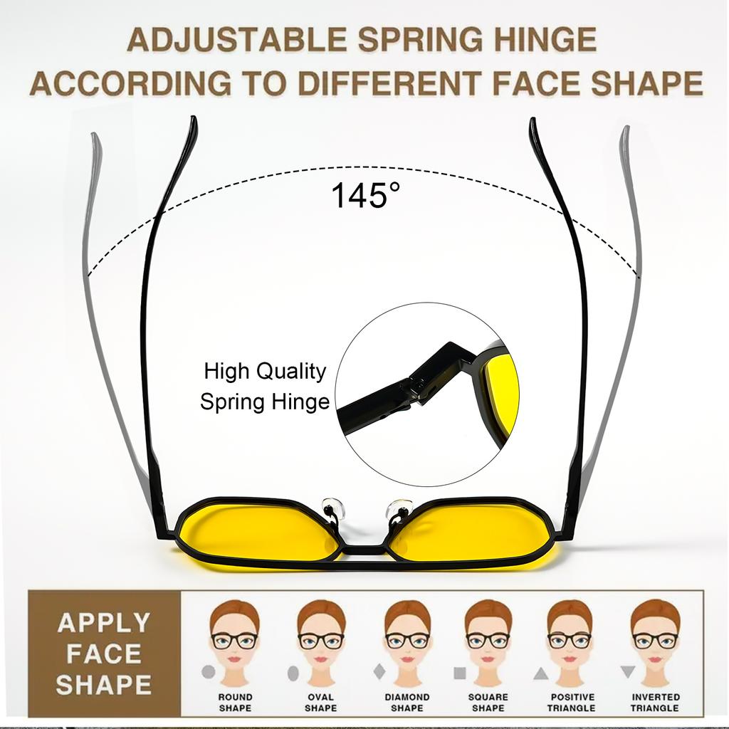 Fashionable Night Vision Sunglasses Glasses for Men and Women, Perfect for Daily and Party, Suitable for All Kinds of Faces