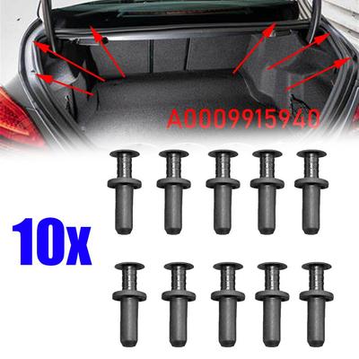 10x klapa tylna samochodu klipsy podszewka bagażnika dywanik pokrywa wewnętrzne elementy złączne wykończenia Panel ustalający nity dla Mercedes Benz A0009915940
