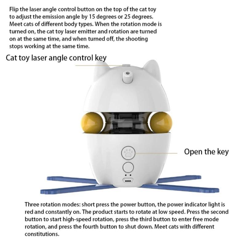 

Игрушки для кошек, электрическая игрушка для дома с мячом и пером, автоматическая погоня, игрушка для упражнений, перезаряжаемая через USB, умная интерактивная игрушка для кошек белый