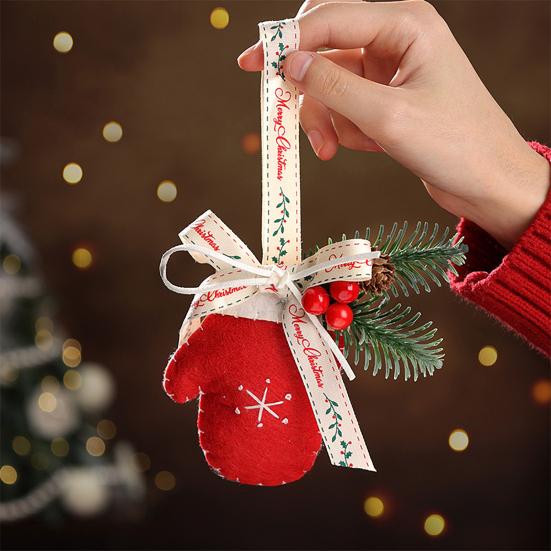 Christmas Ornament Small Boot Mitten Santa Snowman Gingerbread Man Xmas Tree Hanging Ornament Holiday Decorative Car Pendant for Wall Window Decor