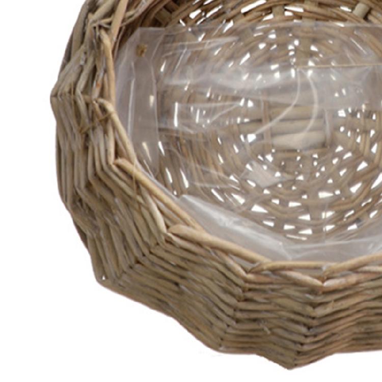 Panier à Fleurs en Osier Rotin Fait Main Suspendu au Mur Pour Jardin Plante Grimpante Pot Support de Plantes Décoration Intérieure Jardinière Murale