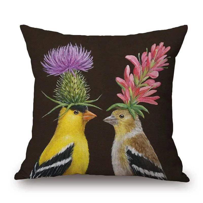 Squirrel Bird Owl Bear Fox Deer Animal Decorative Cushion Cover Sofa Throw Pillow Case