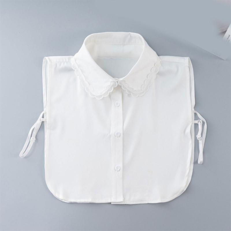 Detachable Collar Button Removable Simple Shirt Style Half Shirt Blouse for Quick Outfit Changes Various Occasion